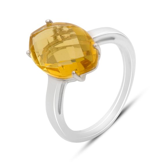 Серебряное кольцо с цитрином nano 5.25ct