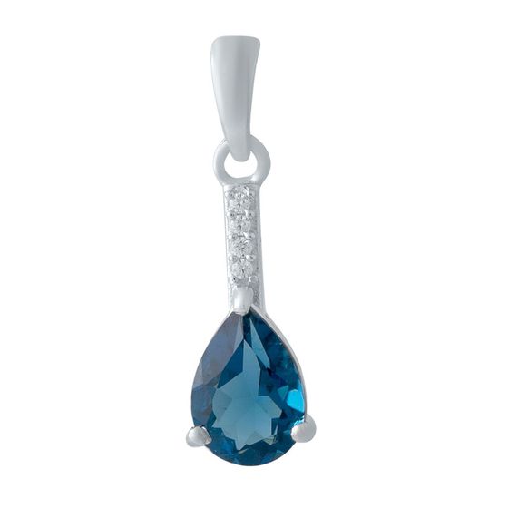 Серебряная подвеска с топазом Лондон Блю 1.625ct
