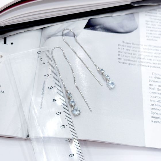 Серебряные серьги с топазом 2.229ct