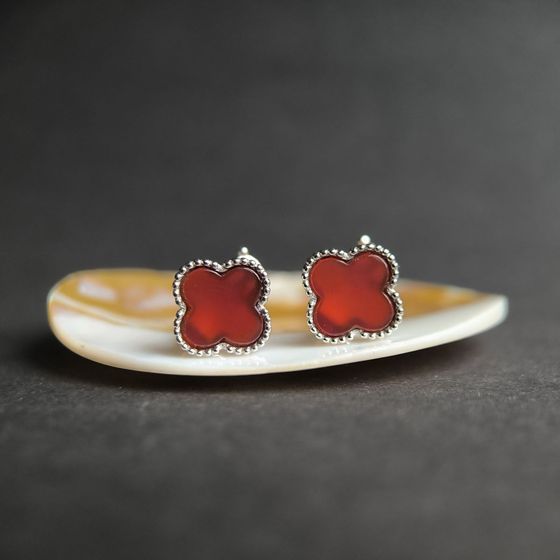 Серебряные серьги с агатом