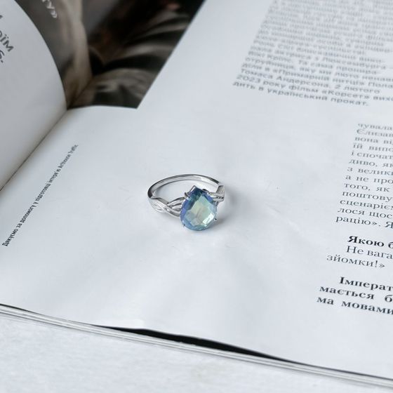 Серебряное кольцо с мистик топазом 2.9ct