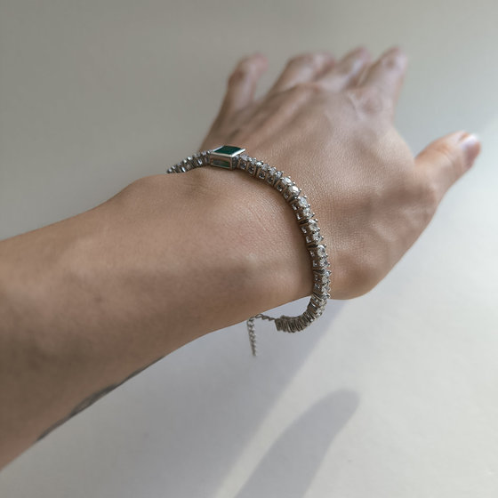 Серебряный браслет с агатом 9.408ct