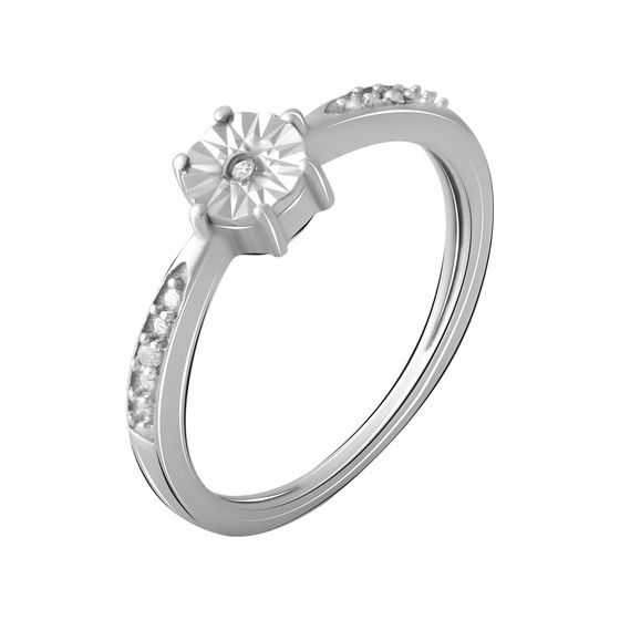 Серебряное кольцо с бриллиантом 0.027ct