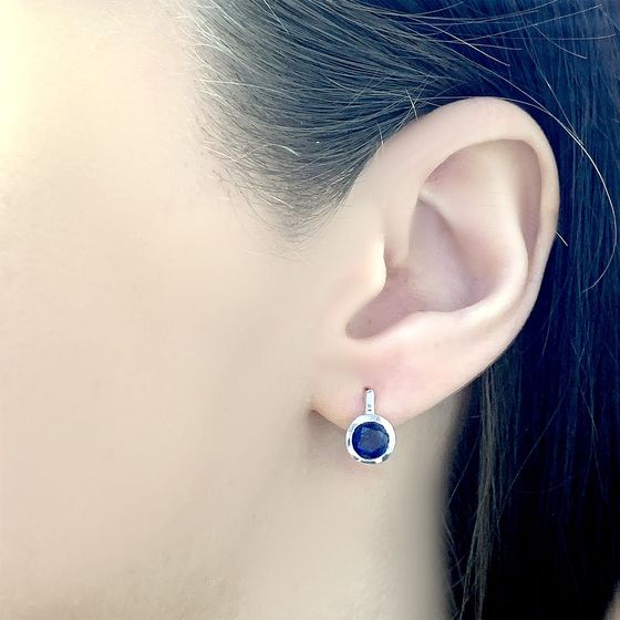 Серебряные серьги с сапфиром nano 1.258ct
