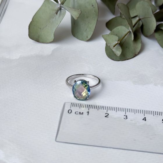 Серебряное кольцо с мистик топазом 3.417ct