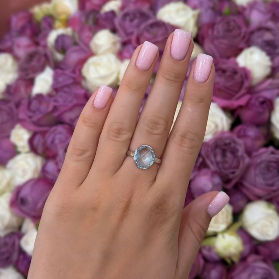 Серебряное кольцо с топазом