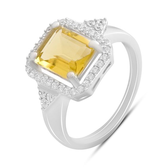 Серебряное кольцо с цитрином nano