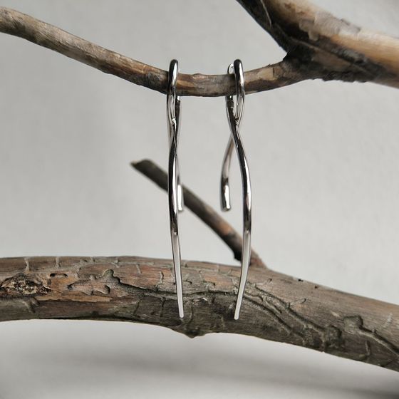 Серебряные серьги без камней