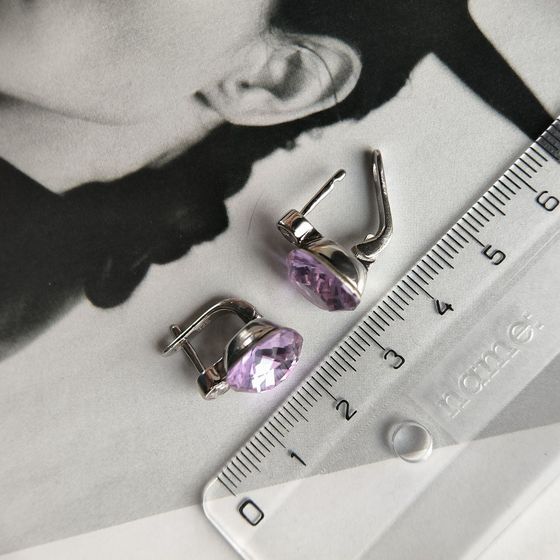 Серебряные серьги с фианитами