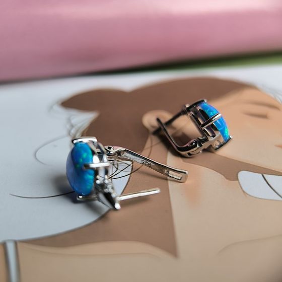 Серебряные серьги с опалом 3.252ct