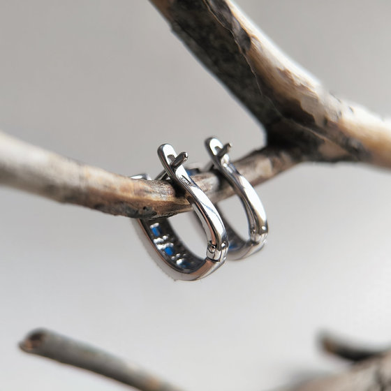 Серебряные серьги с сапфиром nano 1.187ct
