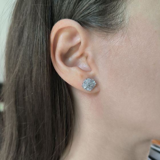 Серебряные серьги с фианитами