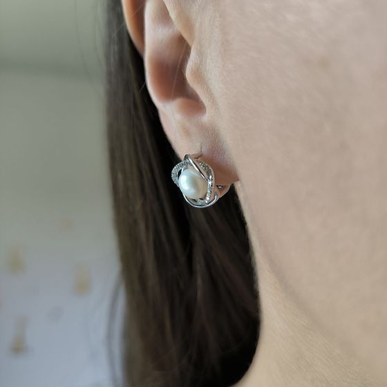 Серебряные серьги с жемчугом