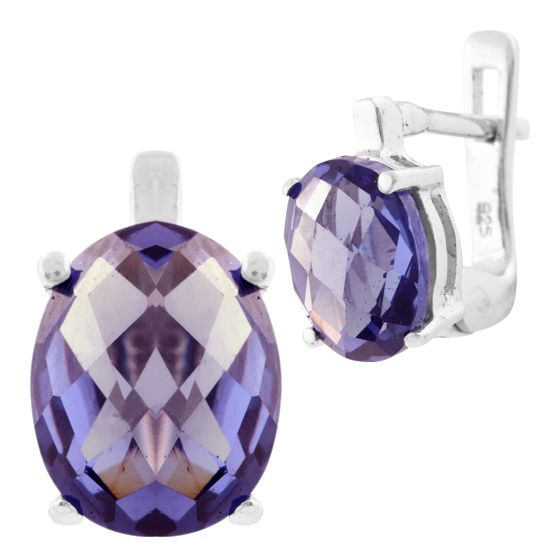 Серебряные серьги с александритом 6.538ct