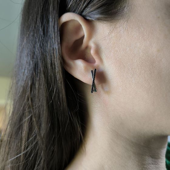 Серебряные серьги с фианитами Серебряные серьги с фианитами