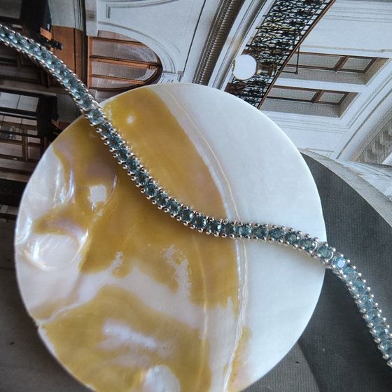 Серебряный браслет с топазом Лондон Блю 4.053ct