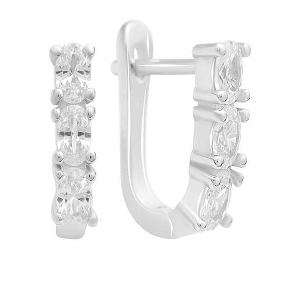 Серебряные серьги с фианитами