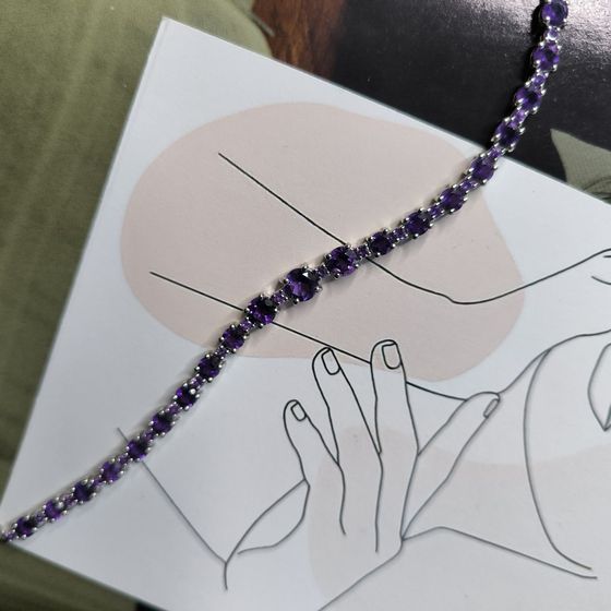 Серебряный браслет с аметистом