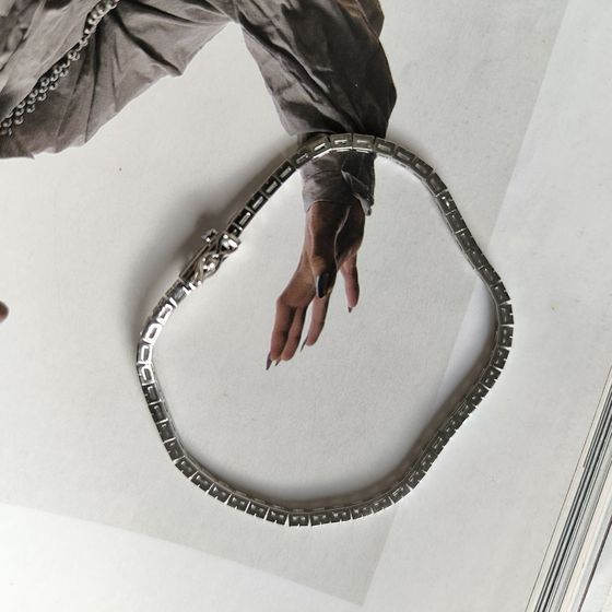 Серебряный браслет с фианитами