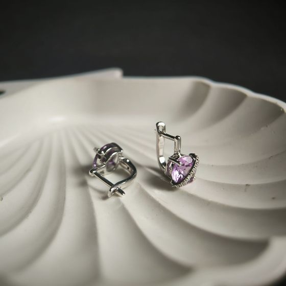 Серебряные серьги с александритом 4.881ct