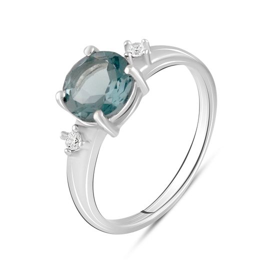 Серебряное кольцо с топазом Лондон Блю 1.685ct