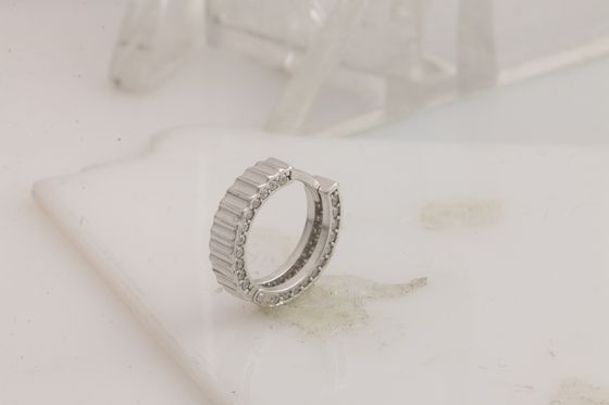 Серебряные серьги с фианитами 0.44ct