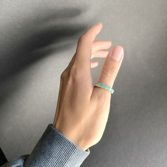 Серебряное кольцо с изумрудом 1.19ct