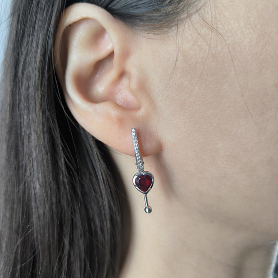 Серебряные серьги с гранатом nano 1.61ct