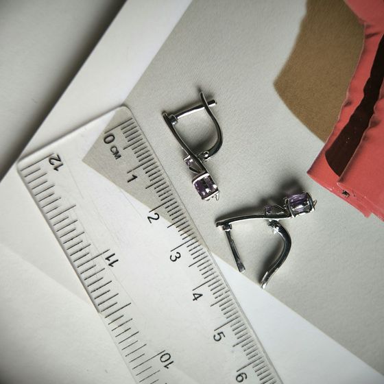 Серебряные серьги с александритом 2.478ct