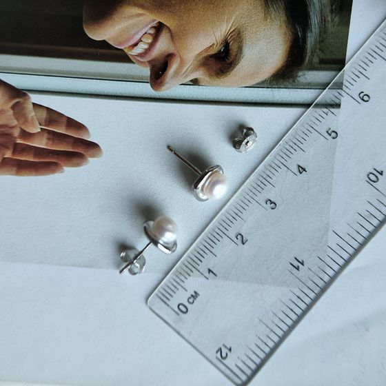 Серебряные серьги с жемчугом