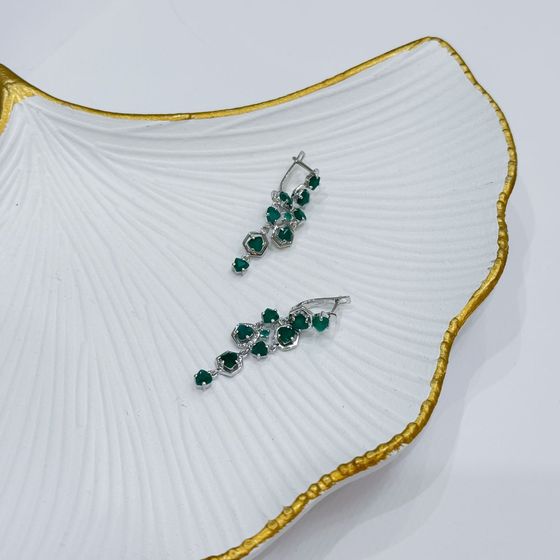 Серебряные серьги с агатом 3.177ct