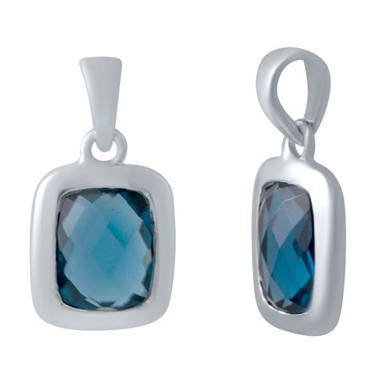 Серебряная подвеска с топазом Лондон Блю