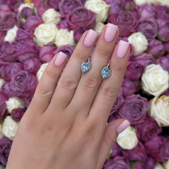 Серебряные серьги с топазом 2.849ct