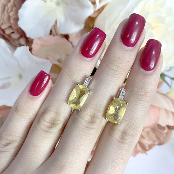 Серебряные серьги с цитрином nano 6.727ct