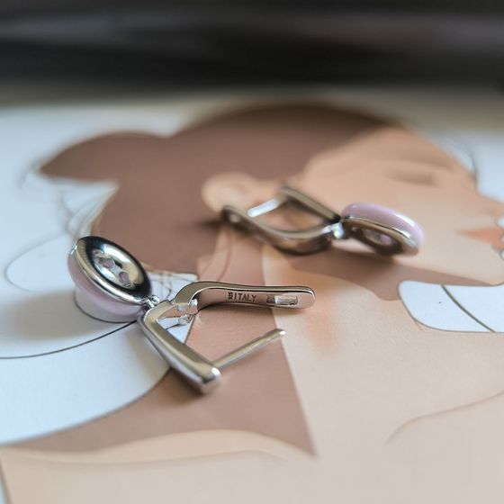 Серебряные серьги с керамикой