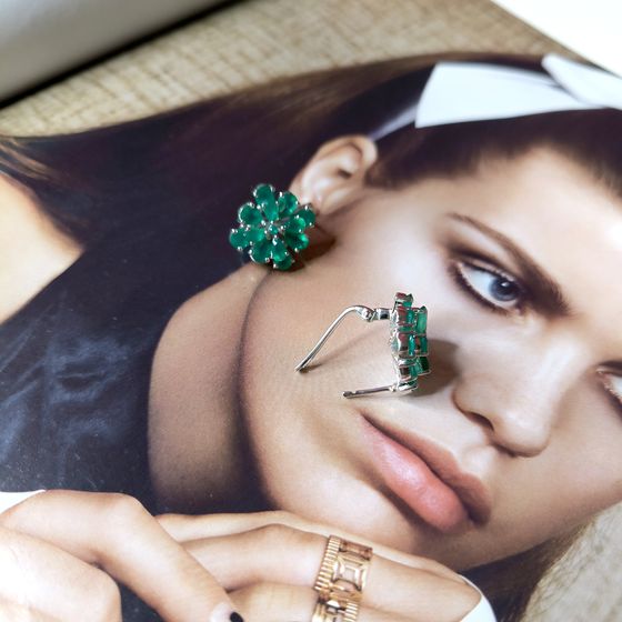 Серебряные серьги с агатом 7.035ct