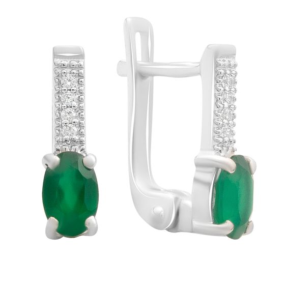 Серебряные серьги с агатом 0.955ct