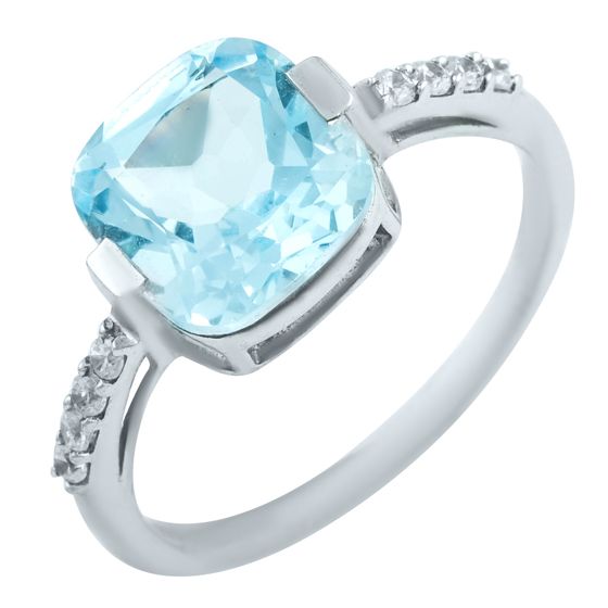 Серебряное кольцо с топазом 3.866ct