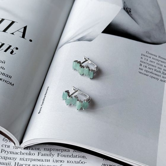 Серебряные серьги с изумрудом 2.55ct