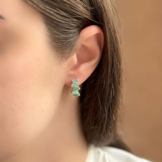 Серебряные серьги с изумрудом 2.55ct