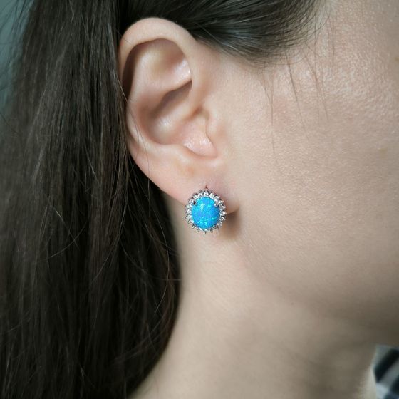 Серебряные серьги с опалом