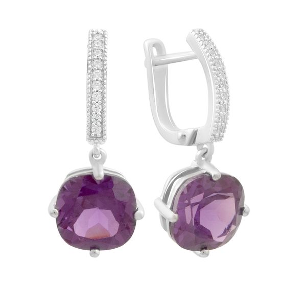Серебряные серьги с александритом 11.238ct