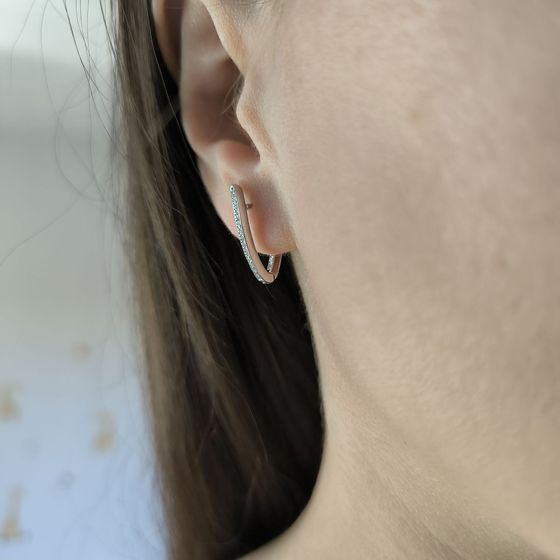 Серебряные серьги с фианитами