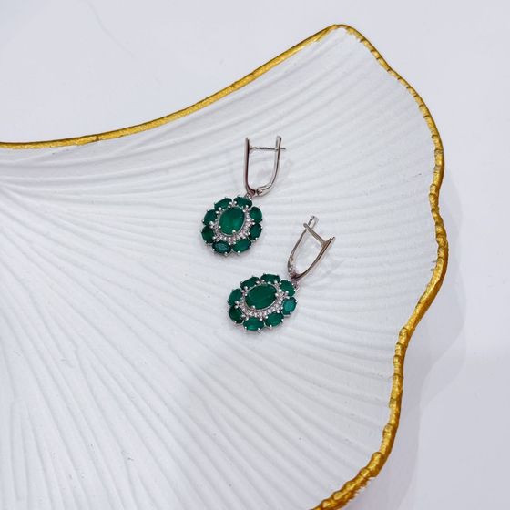 Серебряные серьги с агатом 5.882ct