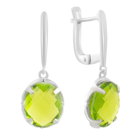 Серебряные серьги с хризолітом