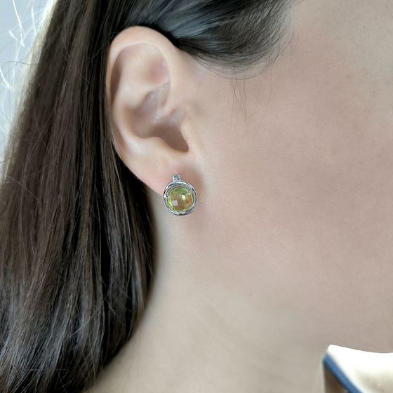 Серебряные серьги с хризолітом 4.575ct