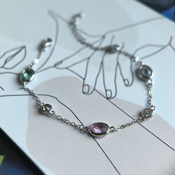 Серебряный браслет с фианитами