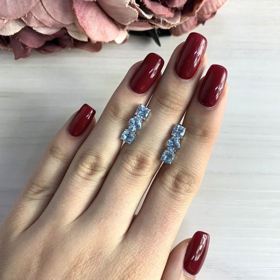 Серебряные серьги с топазом 4.183ct