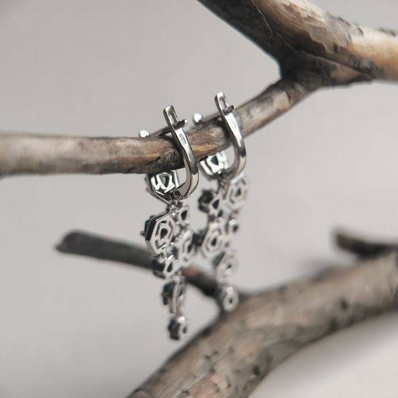 Серебряные серьги с топазом Лондон Блю 3.453ct, топазом