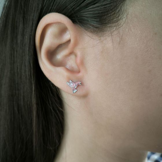 Серебряные серьги с емаллю